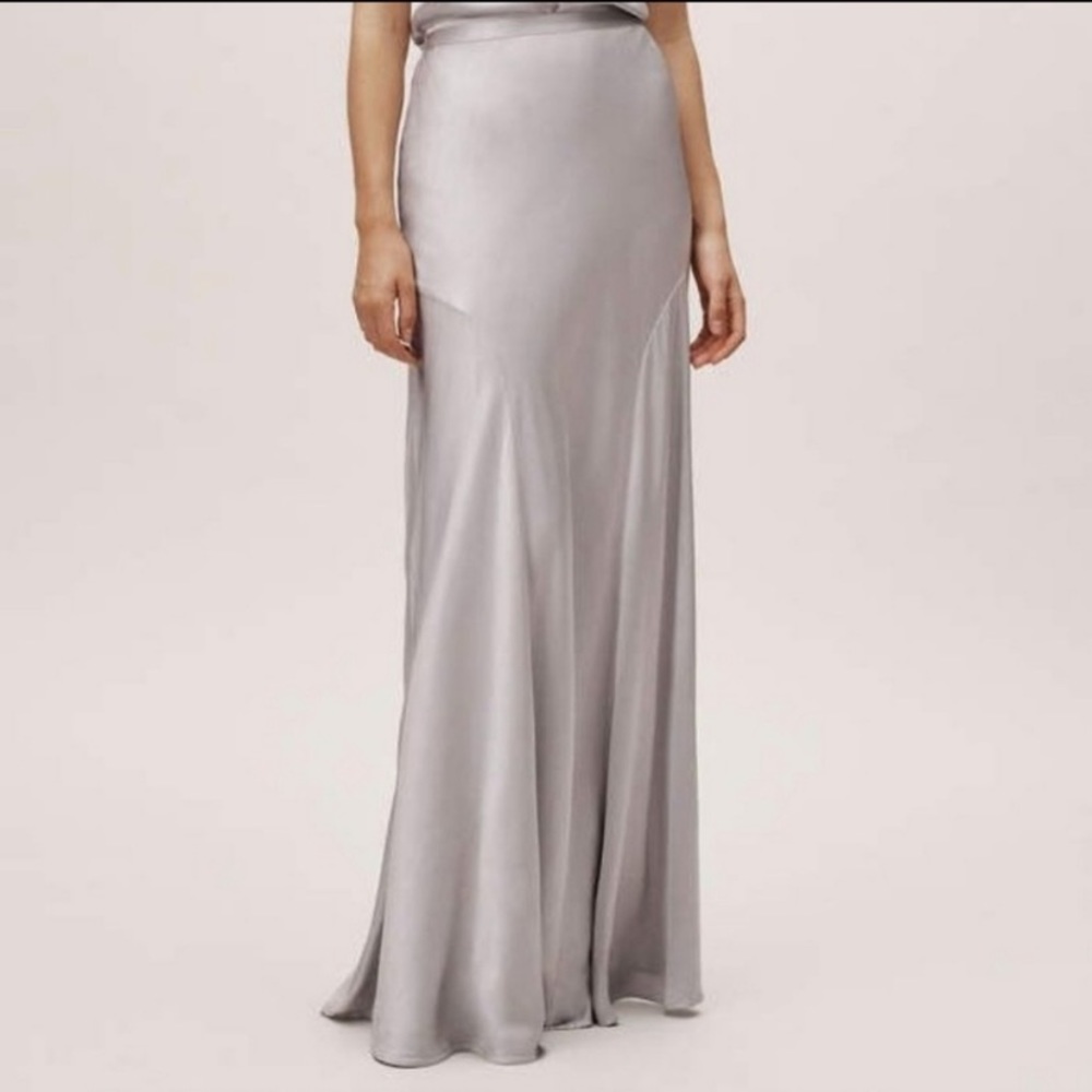 NWT Ghost London Silver Esme silk maxi skirt M